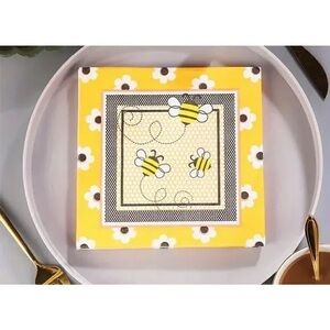 Bee Theme Paper Napkins (32ct) Spring Baby Wedding Birthday Anniversary Party